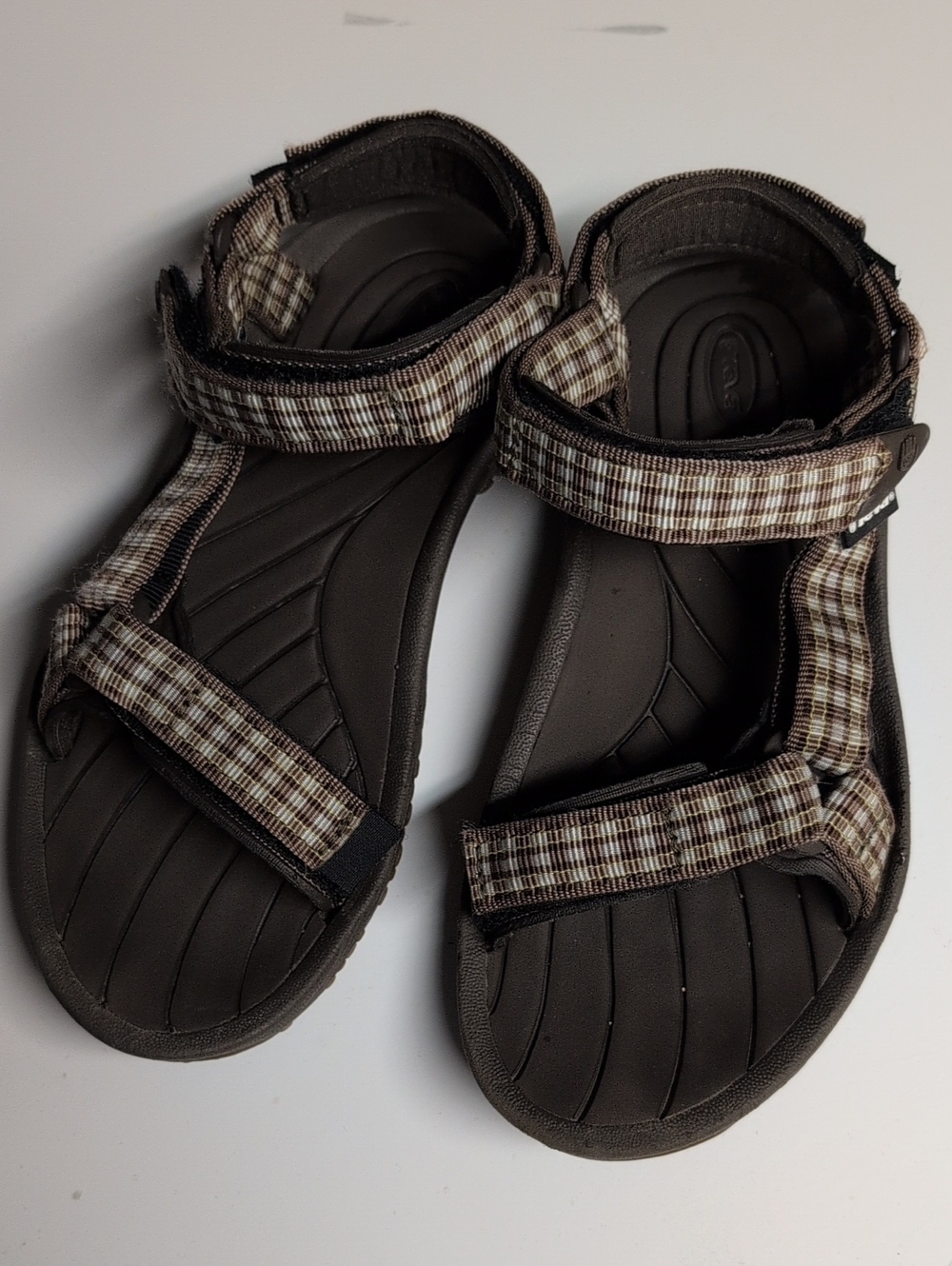 Teva Brown Plaid Adjustable Sandals
